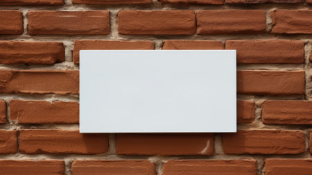 Street white advertising billdord on a brick wall. Mockupの素材