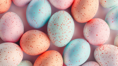 Colorful pastel Easter eggs background.の素材