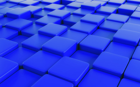 Blue abstract image of cubes background. 3d renderの写真素材