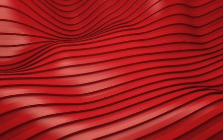 Red stripe waves futuristic background. 3d renderの写真素材