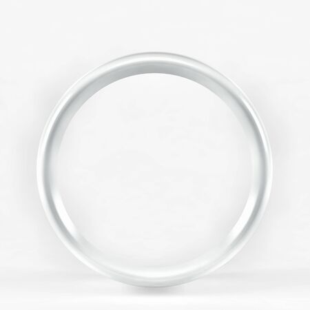 3d round white frame. Isolated on whiteの写真素材