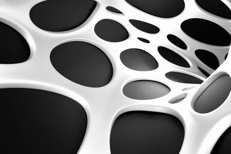 Abstract white and black geometric background. 3 D renderingの写真素材