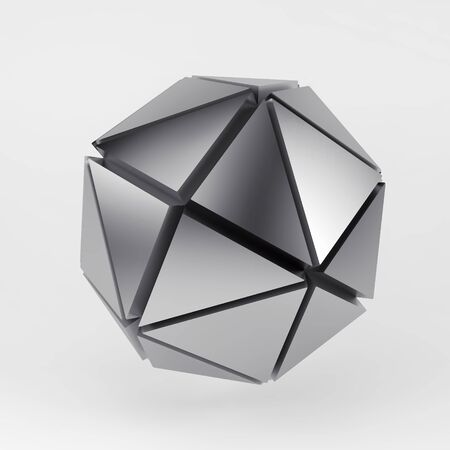 Silver spheres geometry background. Abstract 3d renderの写真素材