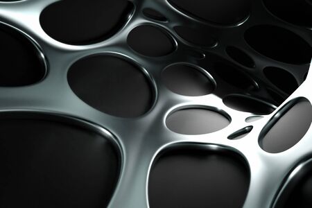 Abstract silver and black geometric background. 3D renderの写真素材
