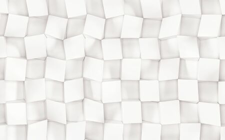 White abstract image of cubes background. 3d renderingの写真素材