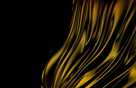 Gold wavy background color splash, elegant classy design. 3d renderの写真素材