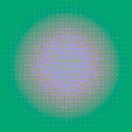 2 round halftones on the green background