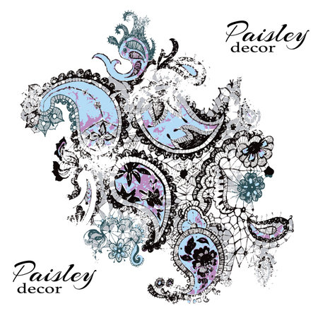 Paisly decoration hand drown element for your design