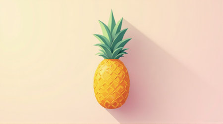 Fresh pineapple with a modern design and pastel background ready for summer promotions and tropical themesの素材