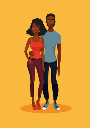 Young African American coupleのイラスト素材