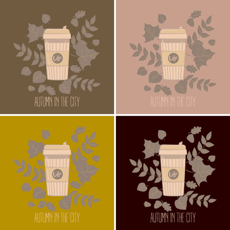Set of paper coffee cup icons.のイラスト素材