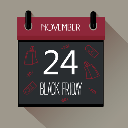 Holiday Sale Calendar design template for the 24th of November.のイラスト素材