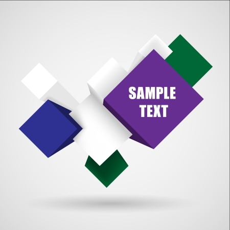 Abstract cubic element 3d with place for messageのイラスト素材