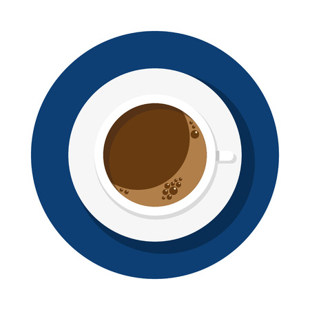Flat cup of coffee icon, top viewのイラスト素材