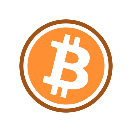 Bitcoin symbol logo, flat line styleのイラスト素材
