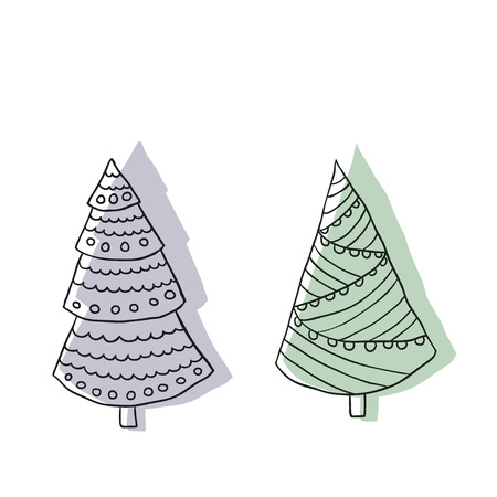 Christmas scandinavian style greeting card with treesのイラスト素材