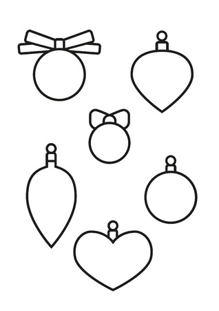 Christmas elements, coloring book for kids.のイラスト素材