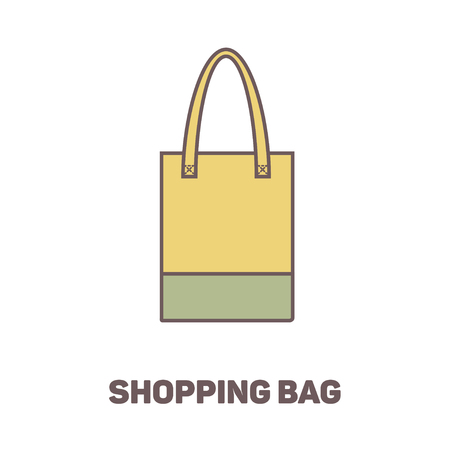 Line art color shopping bag icon, minimal styleのイラスト素材