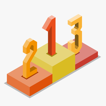 1 2 3 podium isometric style, competition concept, vector eps 10の写真素材
