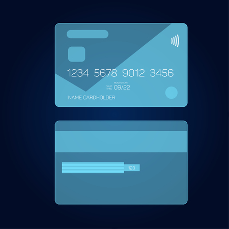 Credit card in head-up display style, HUD interface, vector eps 10のイラスト素材