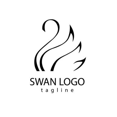 Swan logo design, vector iconのイラスト素材