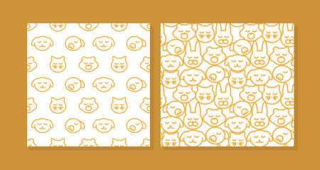 Seamless pattern logo pet animal veterinary clinic shop storeのイラスト素材