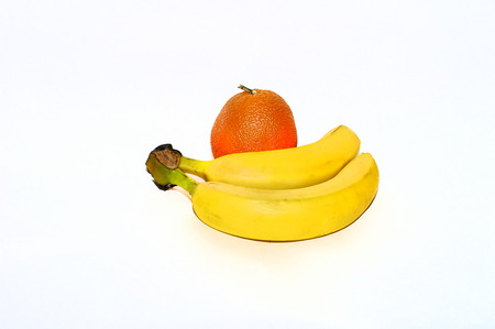 Orange and bananaの写真素材
