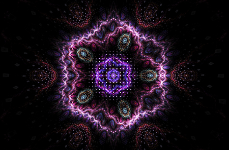 Abstract fractal image on the black backgroundの写真素材