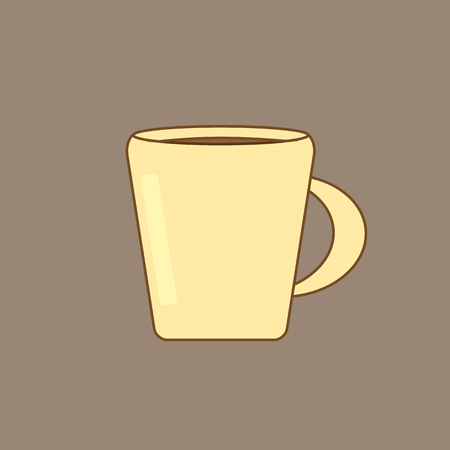 Cup of coffee on the light brown backgroundのイラスト素材