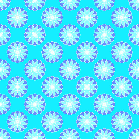 Abstract floral pattern on the cyan backgroundのイラスト素材