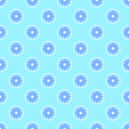Abstract floral pattern on the cyan backgroundのイラスト素材