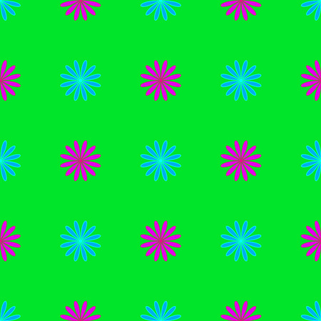 Floral seamless pattern on the neon green backgroundのイラスト素材