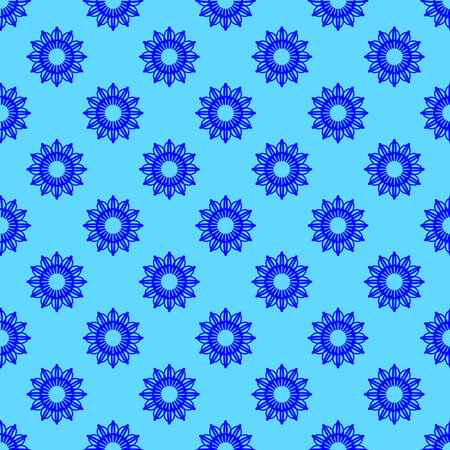 Abstract seamless pattern on the light blue background