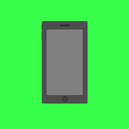 Smartphone at the neon green backgroundのイラスト素材