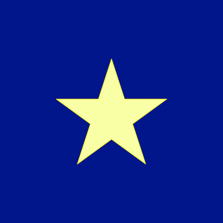 Light yellow star on the blue background