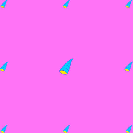 Seashell seamless pattern on the pink backgroundの写真素材