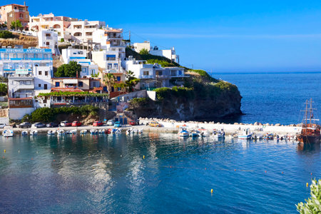 THE CRETE ISLAND, GREECE - MAY 24, 2018: Seaview at Bali village, the Crete island, Greeceのeditorial素材
