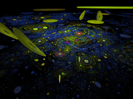 Abstract fractal image on the black backgroundの写真素材