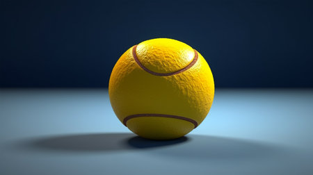 Yellow tennis ball, tennis tournament, healthy lifestyle, Generated AIの素材