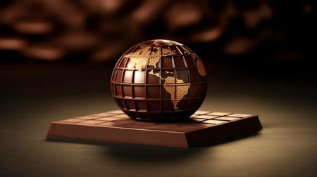 Dark chocolate, the concept of World Chocolate Day, copy space. Generated AIの素材