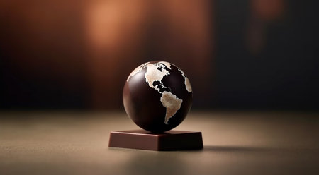 Dark chocolate, the concept of World Chocolate Day, copy space. Generated AIの素材