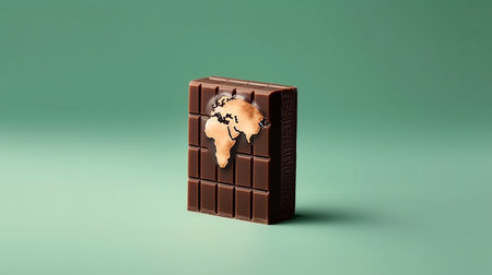 Dark chocolate, the concept of World Chocolate Day, copy space. Generated AIの素材