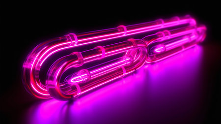 Neon banner, space for text, Generated AIの素材