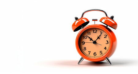 Alarm clock with dial on legs, early wake-up concept, good morning, start of the dayの素材