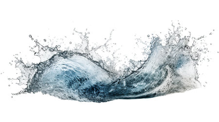 Splashes of water on a white background, clean water and environmental protection conceptの素材