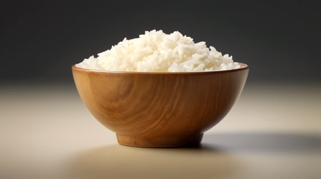 Plate of hot delicious boiled rice, healthy eating, diet, separate meals, for restaurant menuの素材