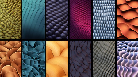 Abstract patterns, combined randomly, for backgrounds, fans, banners, business cardsの素材