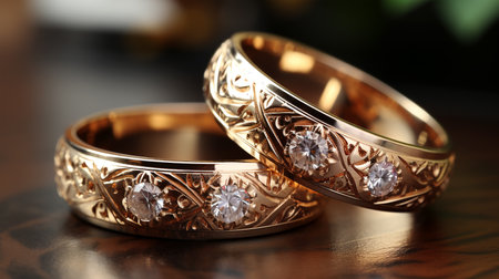 Wedding ring, celebration, family creation, newlyweds, marriage proposal, marrying, love and friendshipの素材