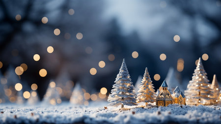 Postcard with Christmas tree and toys, New Year's party, wallpaper, celebrations conceptの素材