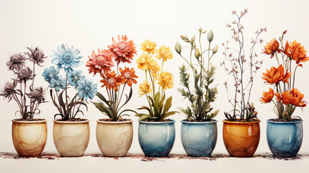 Image with multicolor flowers, bouquet of flowers, botanical and flora concept, greeting card postcard, for designersの素材